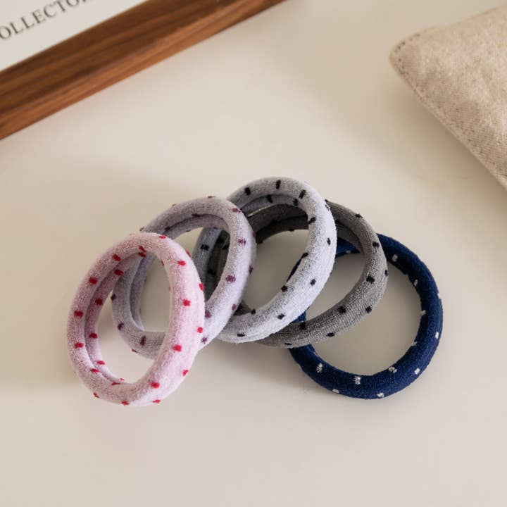 Adorro - Polka Dot Seamless Hair Tie Set