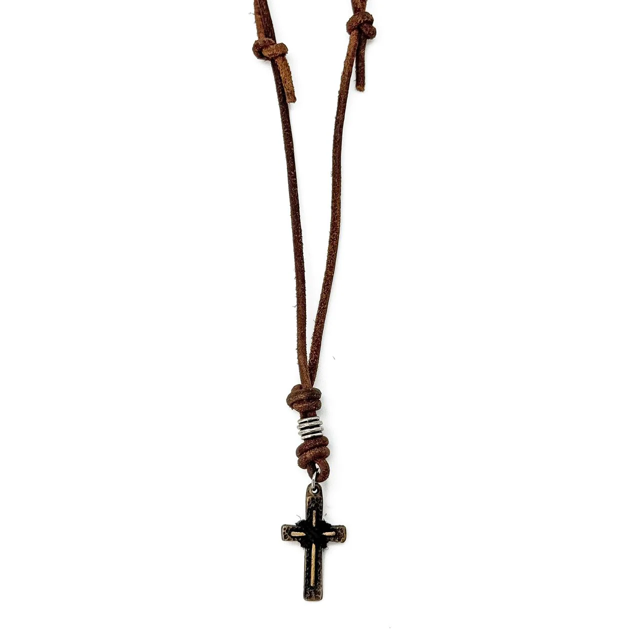 Anju Jewelry - Aadi Cross Leather Necklace