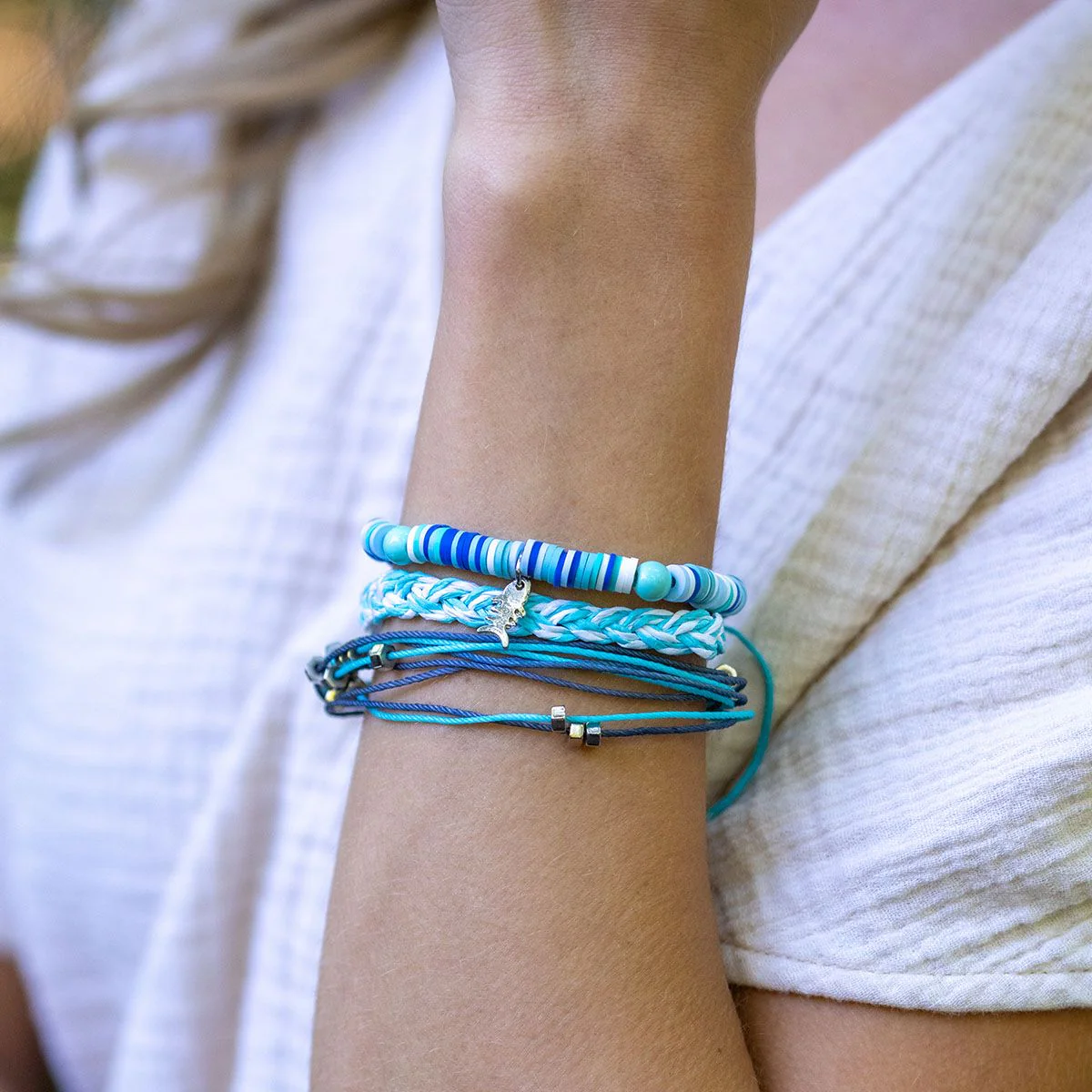 Anju Jewelry - Weave & Wander Bracelets, Aqua Tides - Image 2
