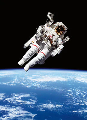 Avanti - Astronaut Floating in Space Birthday Card