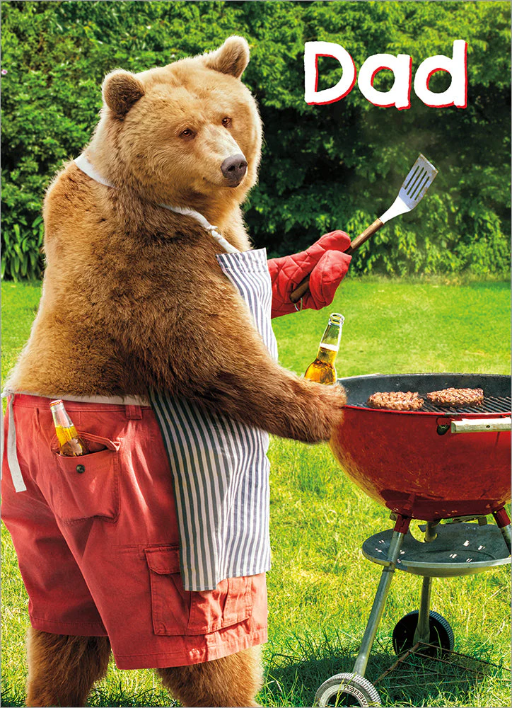 Avanti - Bear Flipping Burger Birthday Card