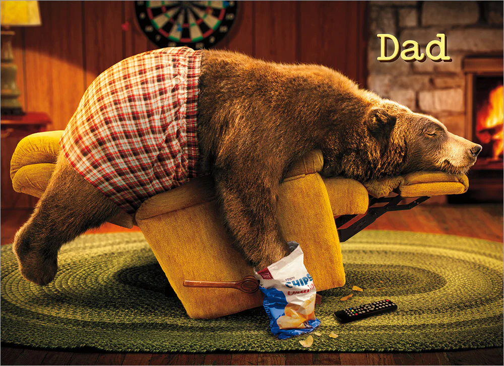 Avanti - Bear On Recliner Dad Birthday Card