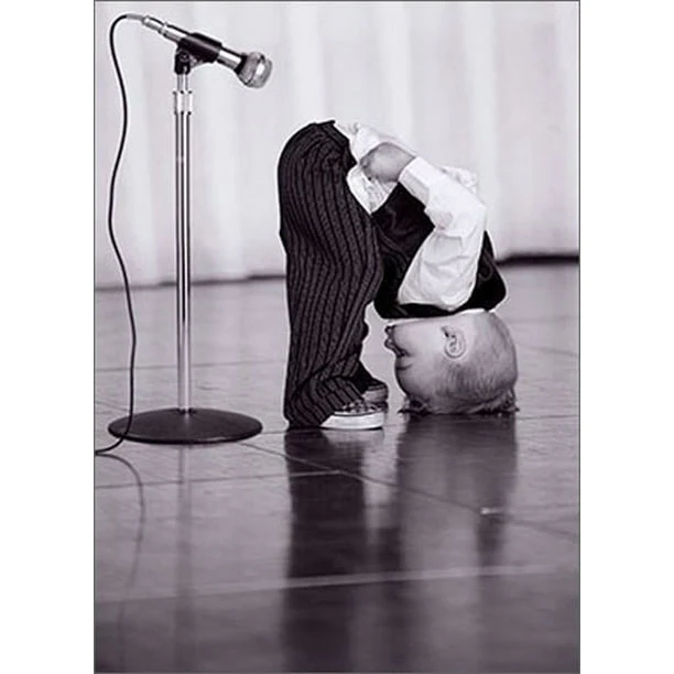 Avanti - Boy Bending Microphone Birthday Card