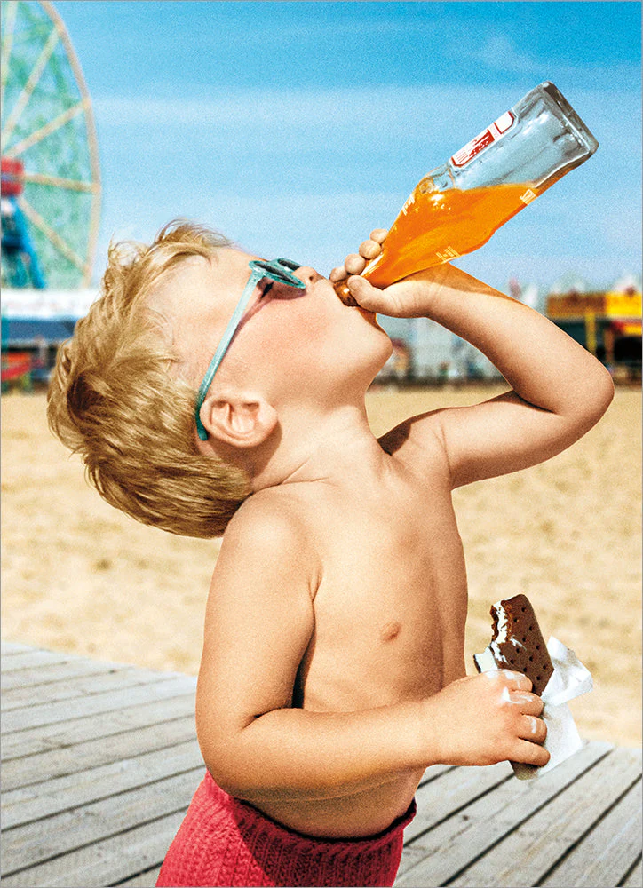 Avanti - Boy Drinking Soda Birthday Card