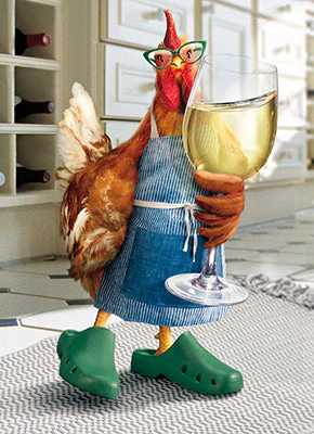 Avanti - Chicken Mom with Wine Mother's Day Card