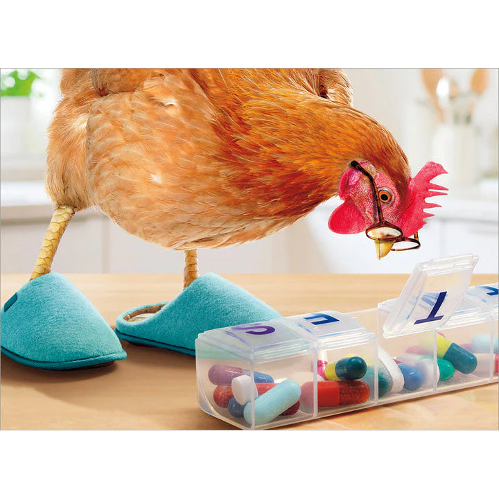 Avanti - Chicken With Pill Box Birthday Card