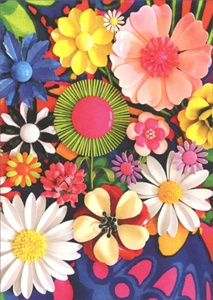 Avanti - Colorful Flower Pins Blank Card