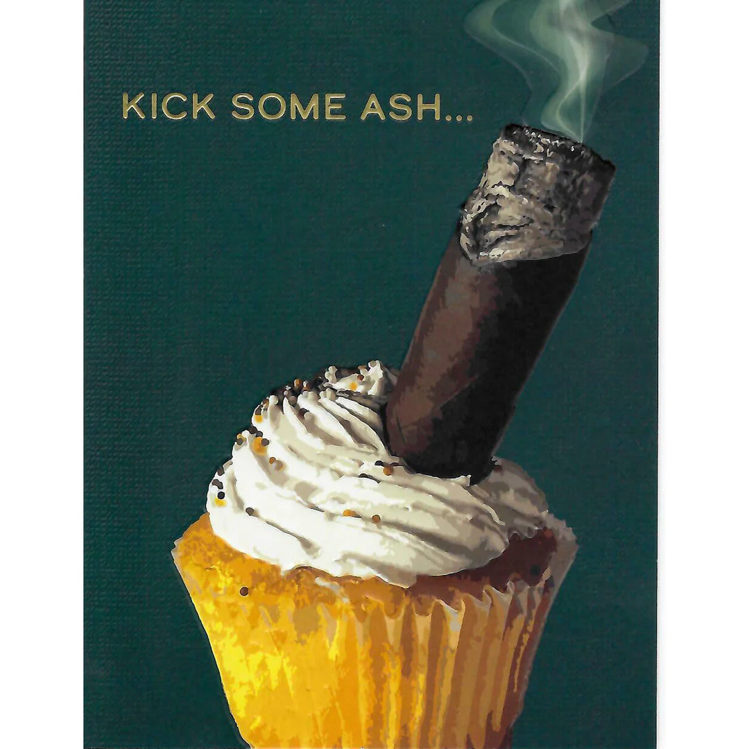 Avanti - Cupcake with Cigar Birthday Card
