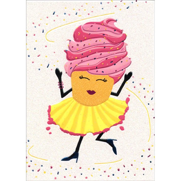 Avanti - Dancing Cupcake Birthday Card