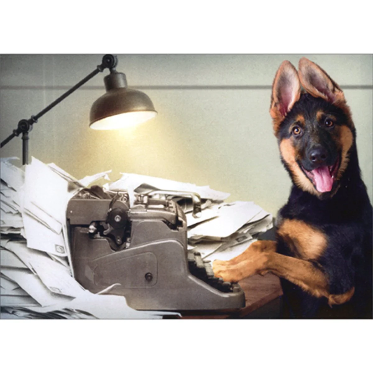 Avanti - Dog at Typewriter Thank You Card