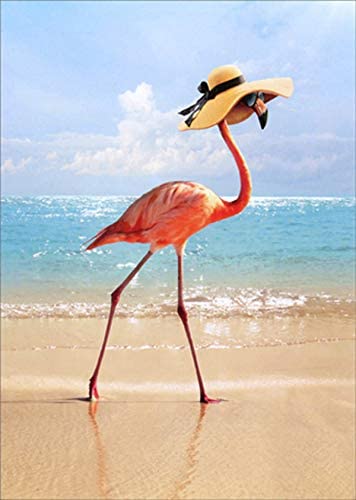Avanti - Fancy Flamingo on Beach Mother's Day Card