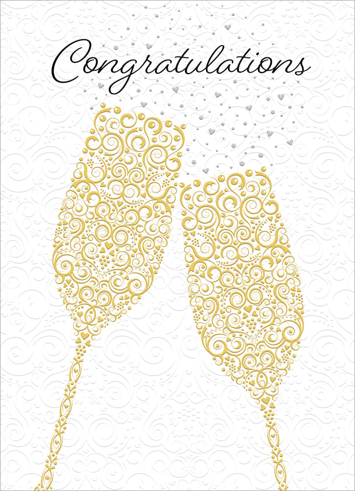 Avanti - Filagree Flutes Wedding Card