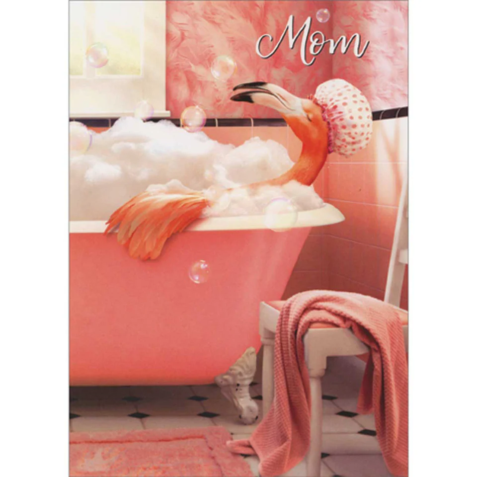 Avanti - Flamingo Bubble Bath Mom Birthday Card