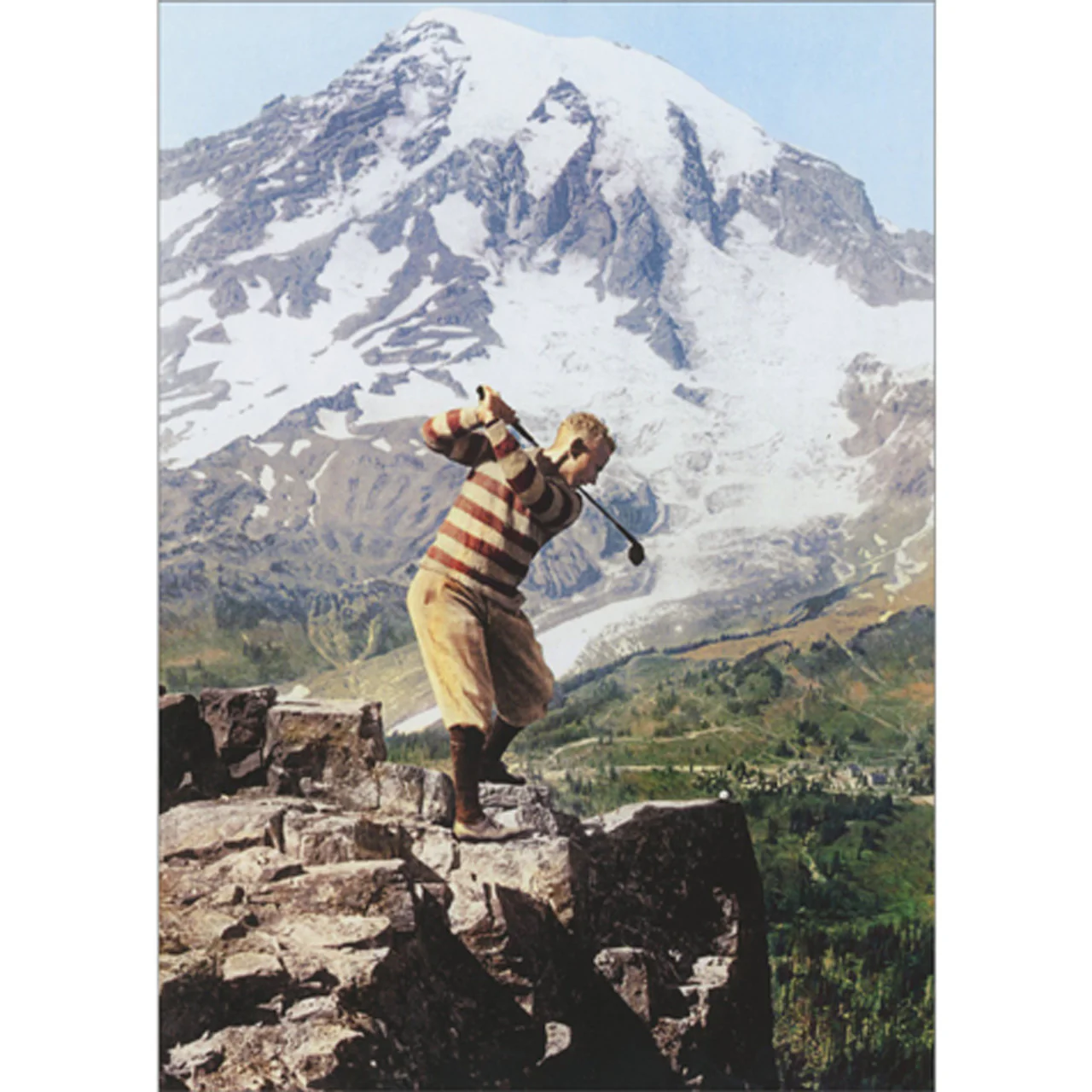 Avanti - Golfer on Cliff Birthday Card