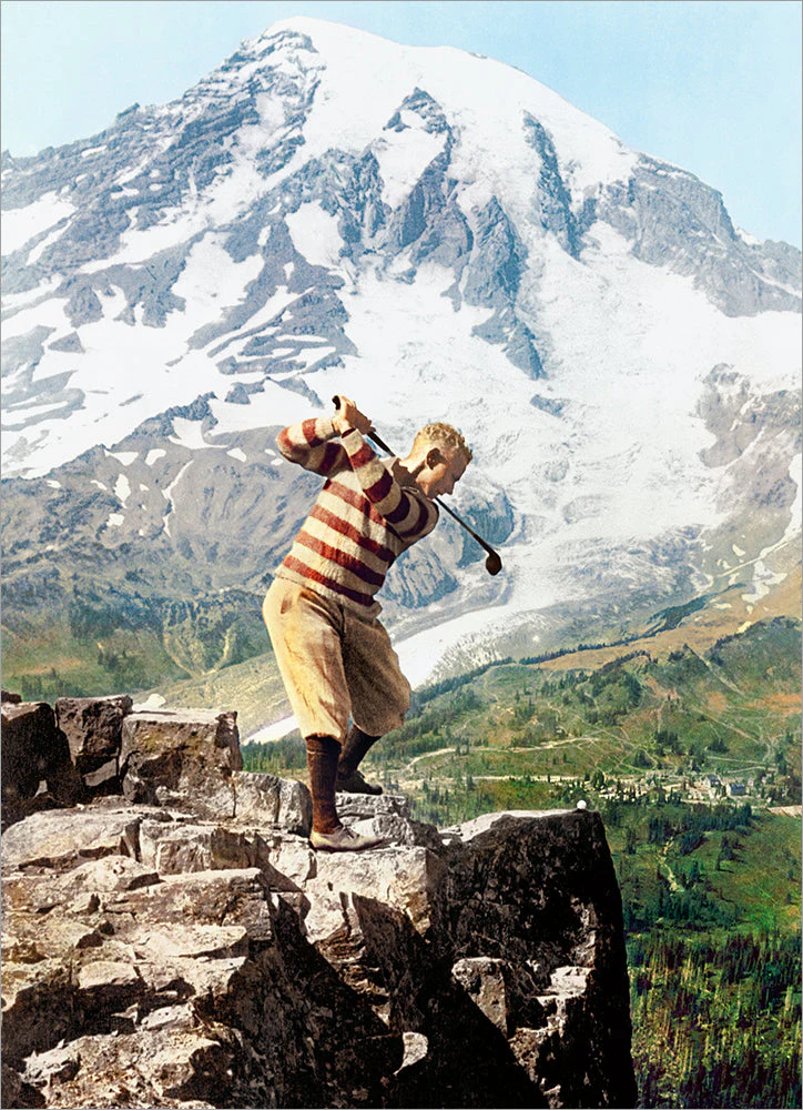 Avanti - Golfer On Cliff Father's Day Card