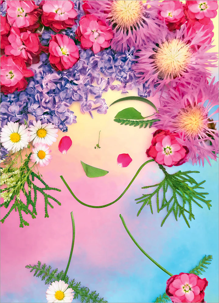 Avanti - Lady with Flower Hair Blank Card