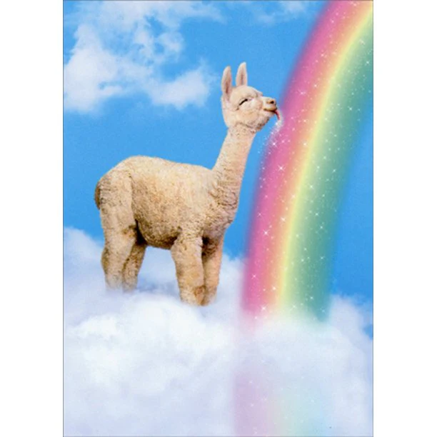 Avanti - Llama Licks Rainbow Friendship Card