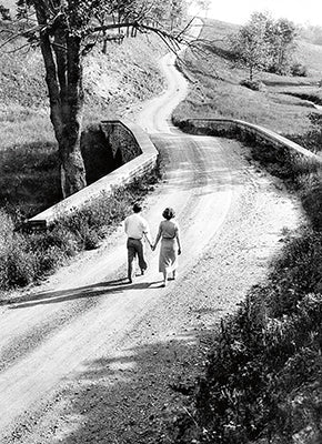 Avanti - Man & Woman Walking on Path Anniversary Card