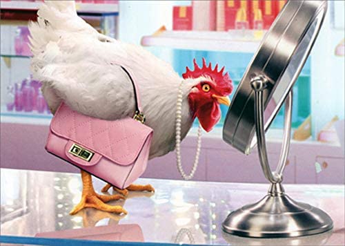 Avanti - Rooster Looking in Mirror Birthday Card