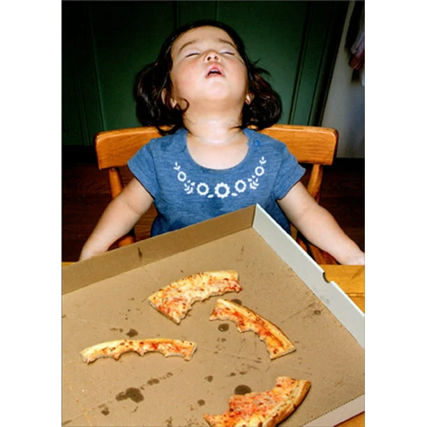Avanti - Sleeping Pizza Girl Just Funny Card