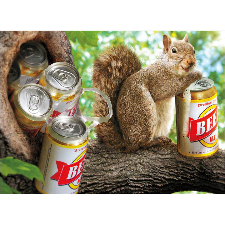 Avanti - Squirrels Carrying Six Pack Birthday Card