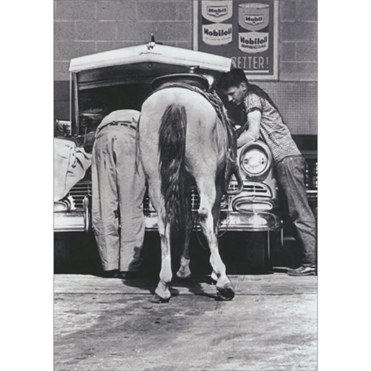 Avanti - Under Hood with Horse Birthday Card