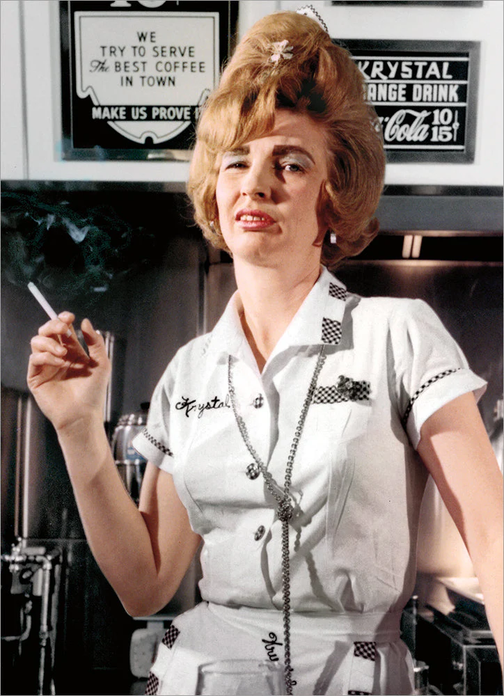 Avanti - Waitress With Cigarette Birthday Card