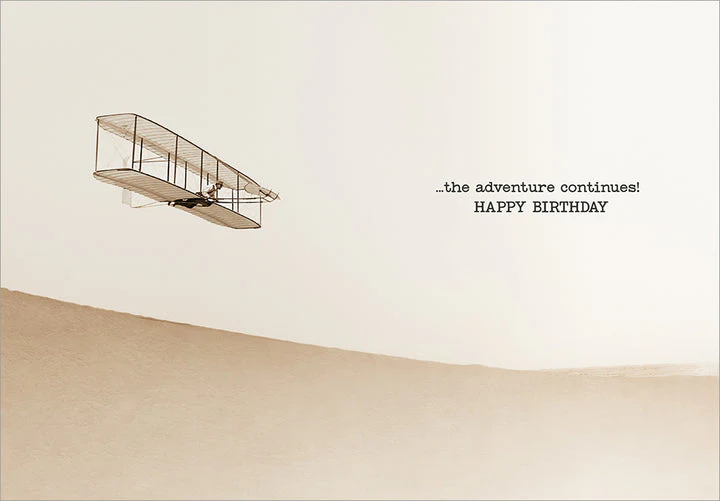 Avanti - Wilbur Wright on Glider Birthday Card - Image 2