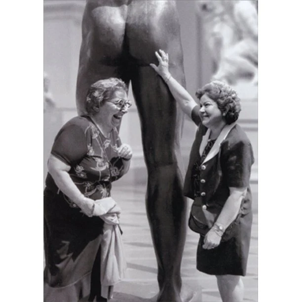 Avanti - Women Touching Statue Birthday Card