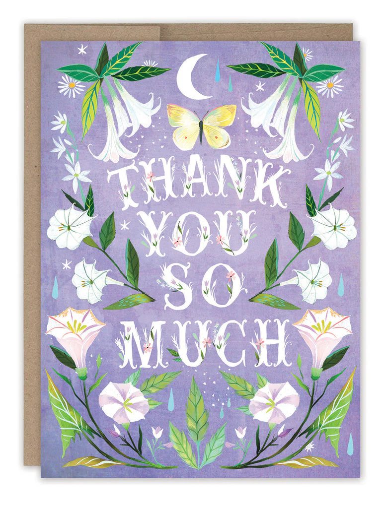 Biely & Shoaf - Lavender Moonflowers Thank You Card