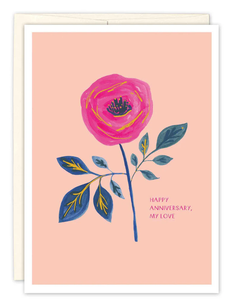 Biely & Shoaf - Pink Rose Anniversary Card
