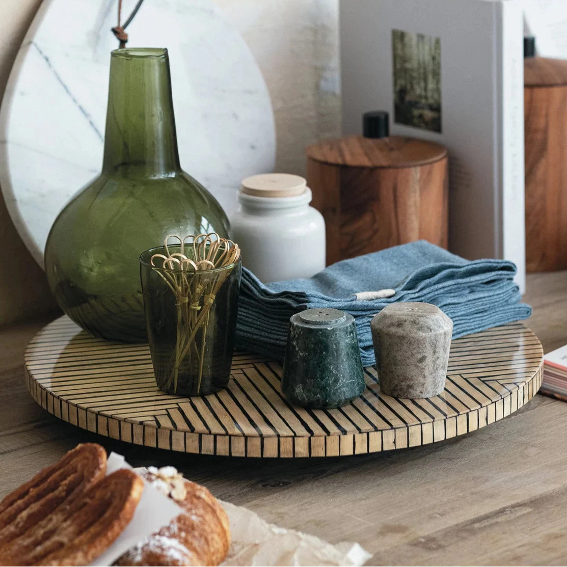 Bloomingville - Lazy Susan with Geometric Stripes
