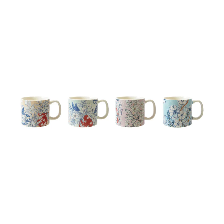 Bloomingville - Stoneware Mug with Flowers - Image 2