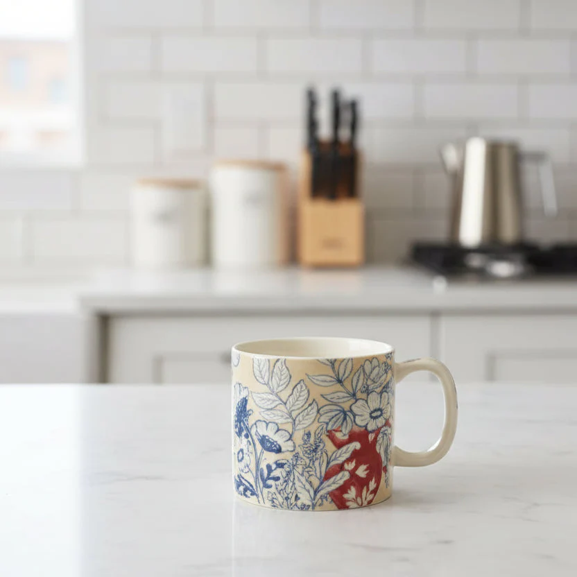 Bloomingville - Stoneware Mug with Flowers - Image 3