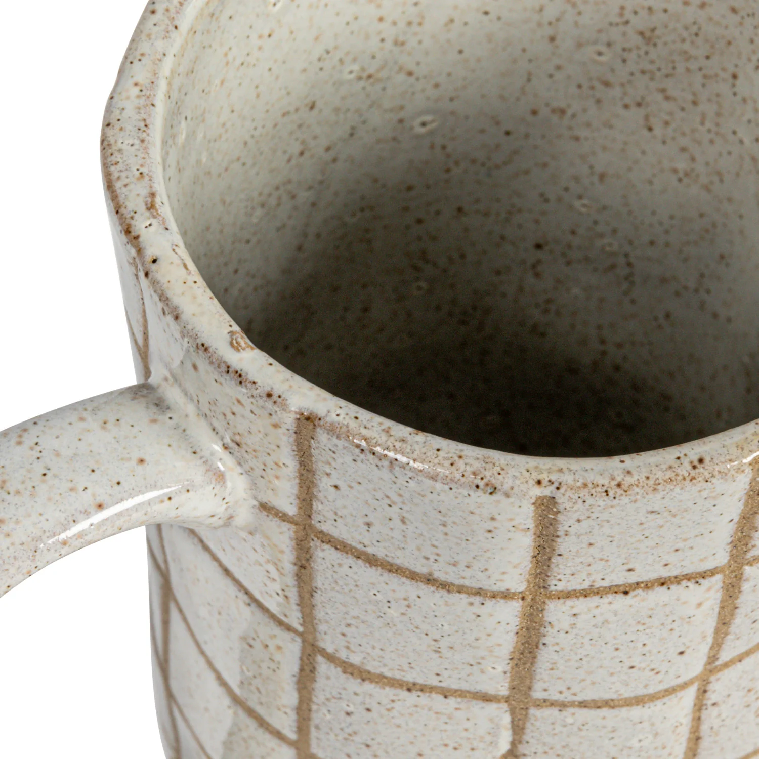Bloomingville - Stoneware Pitcher with Wax Relief Grid Pattern - Image 4