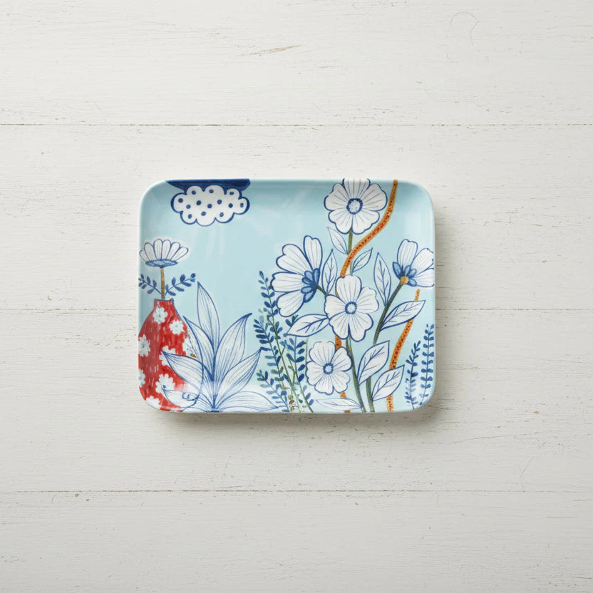 Bloomingville - Stoneware Plate with Flowers - Image 3