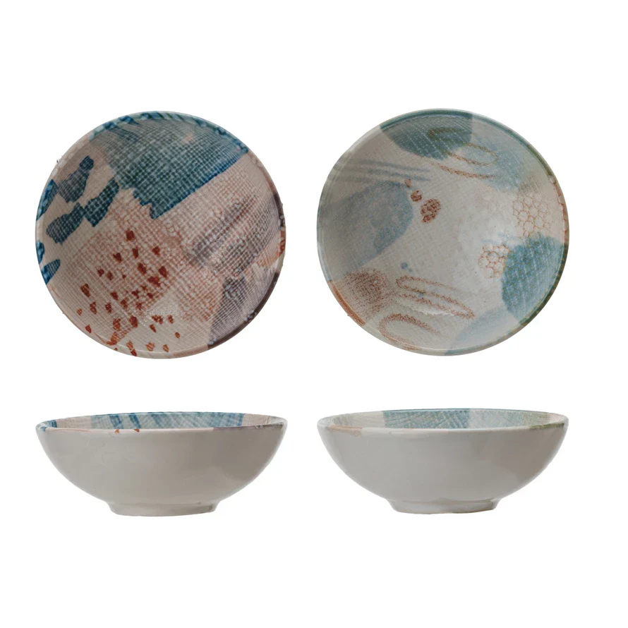 Bloomingville - Stoneware Small Bowl with Abstract Design