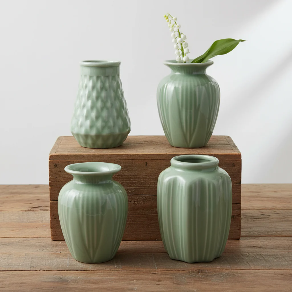 Bloomingville - Jade Crackle Glaze Vase
