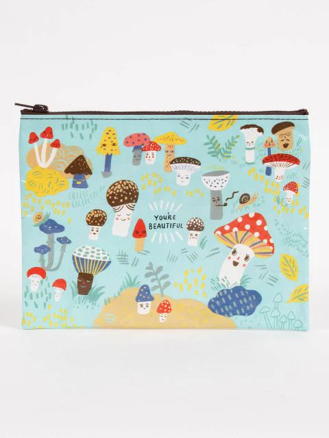 Blue Q - Cute Lil Mushrooms Zipper Pouch
