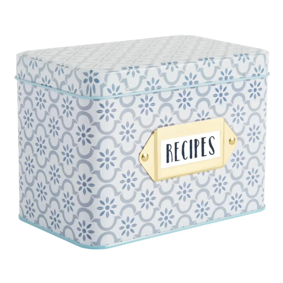 C. R. Gibson - Kitchen Recipe Tin Box, True Blue