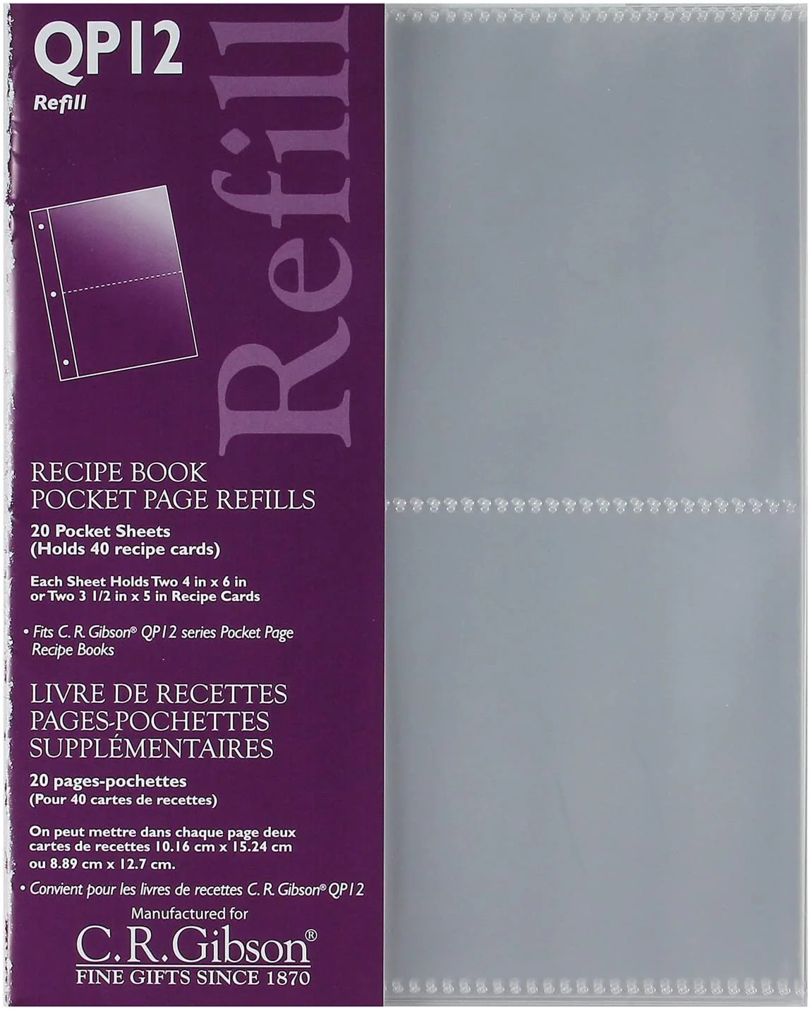 C. R. Gibson - Recipe Book Pocket Page Refills