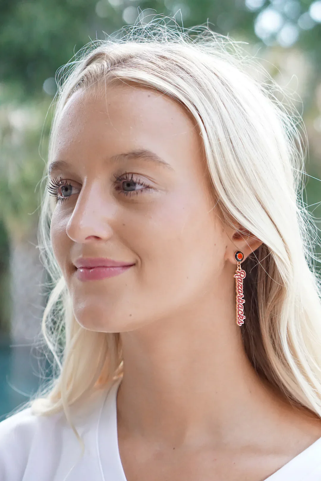 Canvas - Arkansas Razorbacks Autograph Enamel Earrings - Image 2