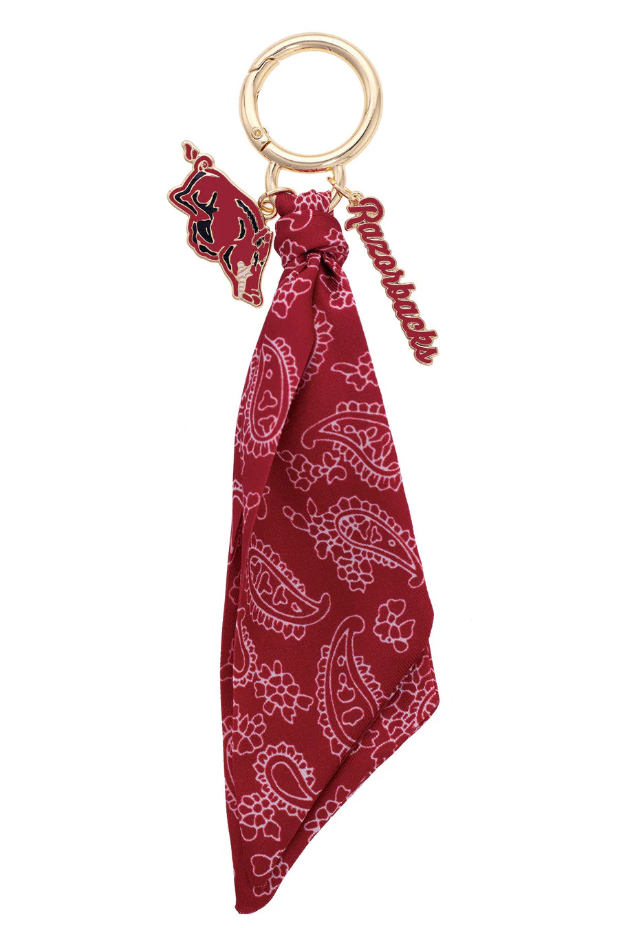 Canvas - Arkansas Razorbacks Bandana Bag Charm