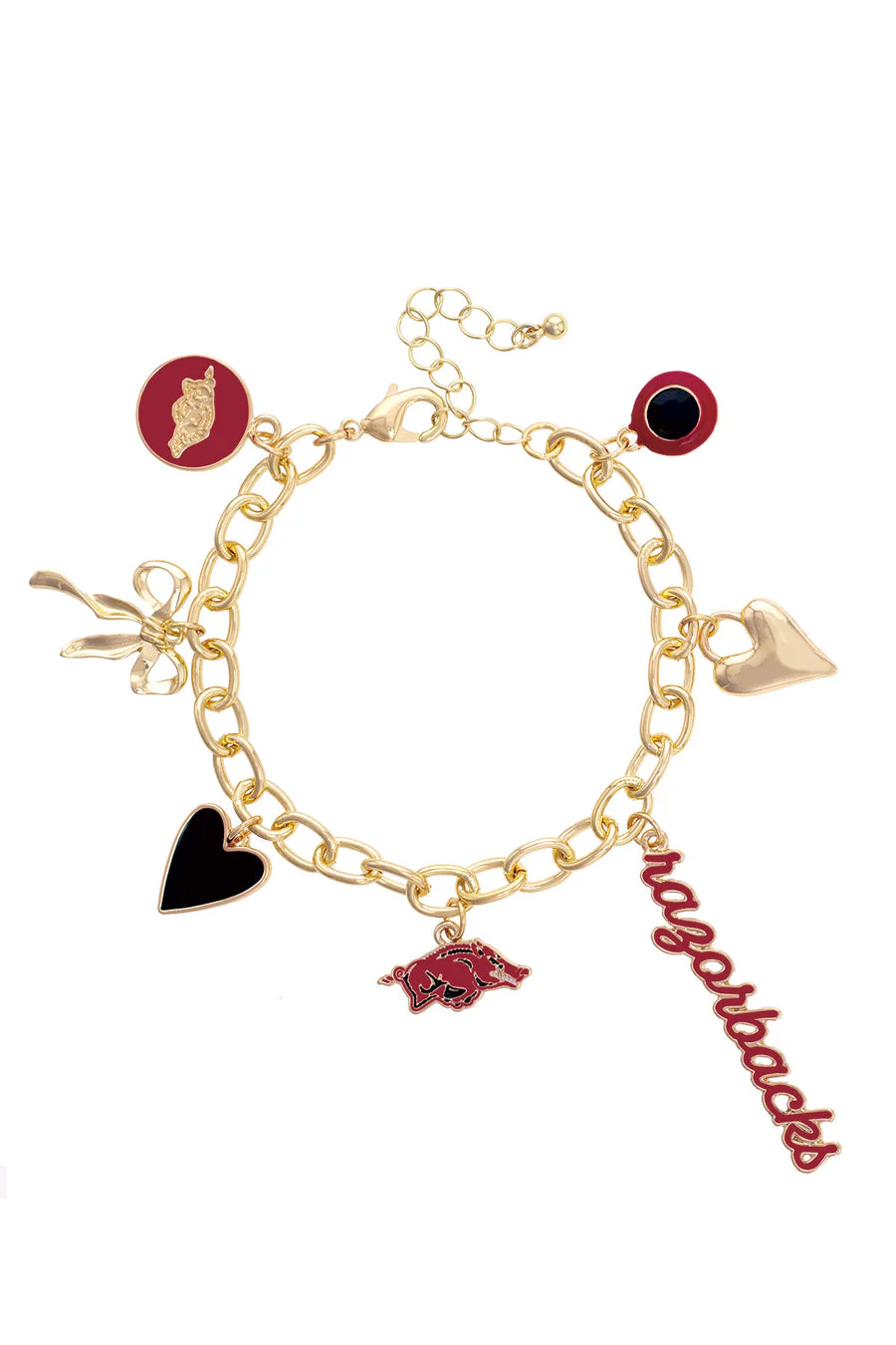 Canvas - Arkansas Razorbacks Enamel Icons Charm Bracelet