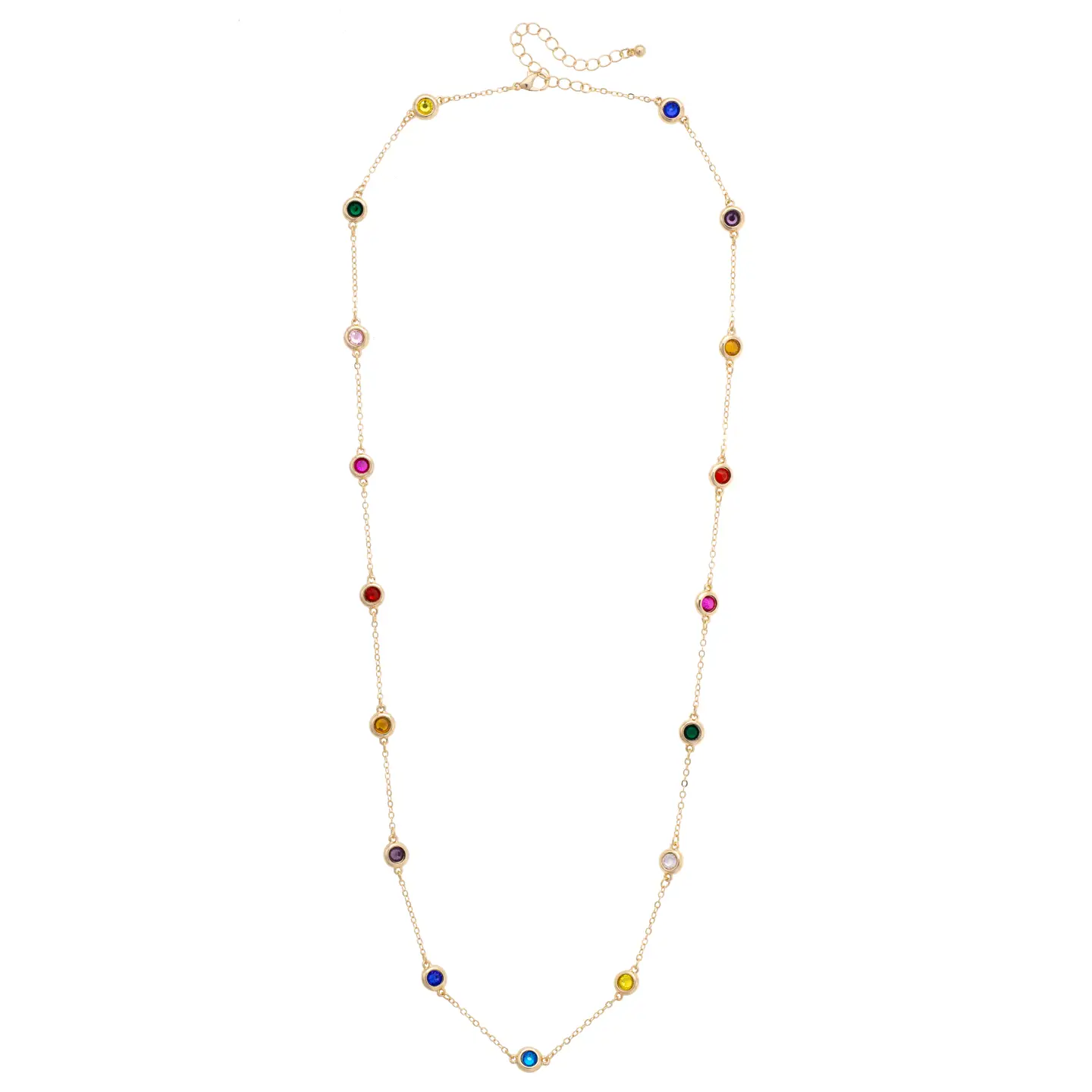 Canvas - Corfu Rainbow Bezel Stone Necklace