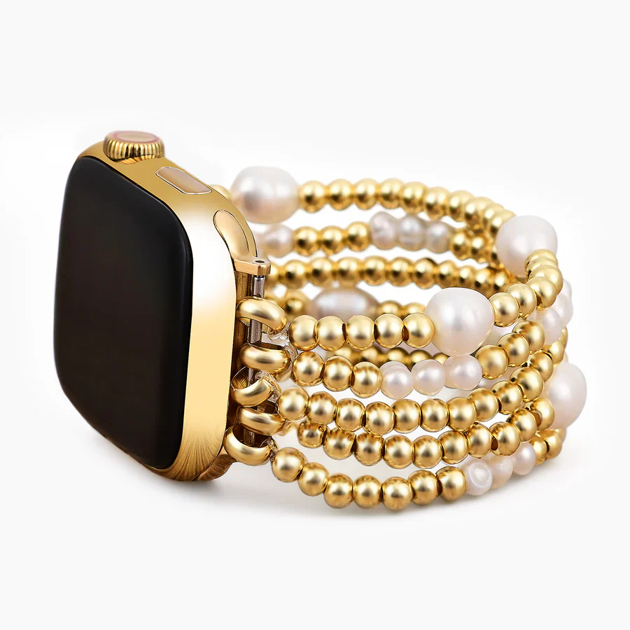 Cape Diablo - Apple Watch Strap, Stretch Gold & Pearl