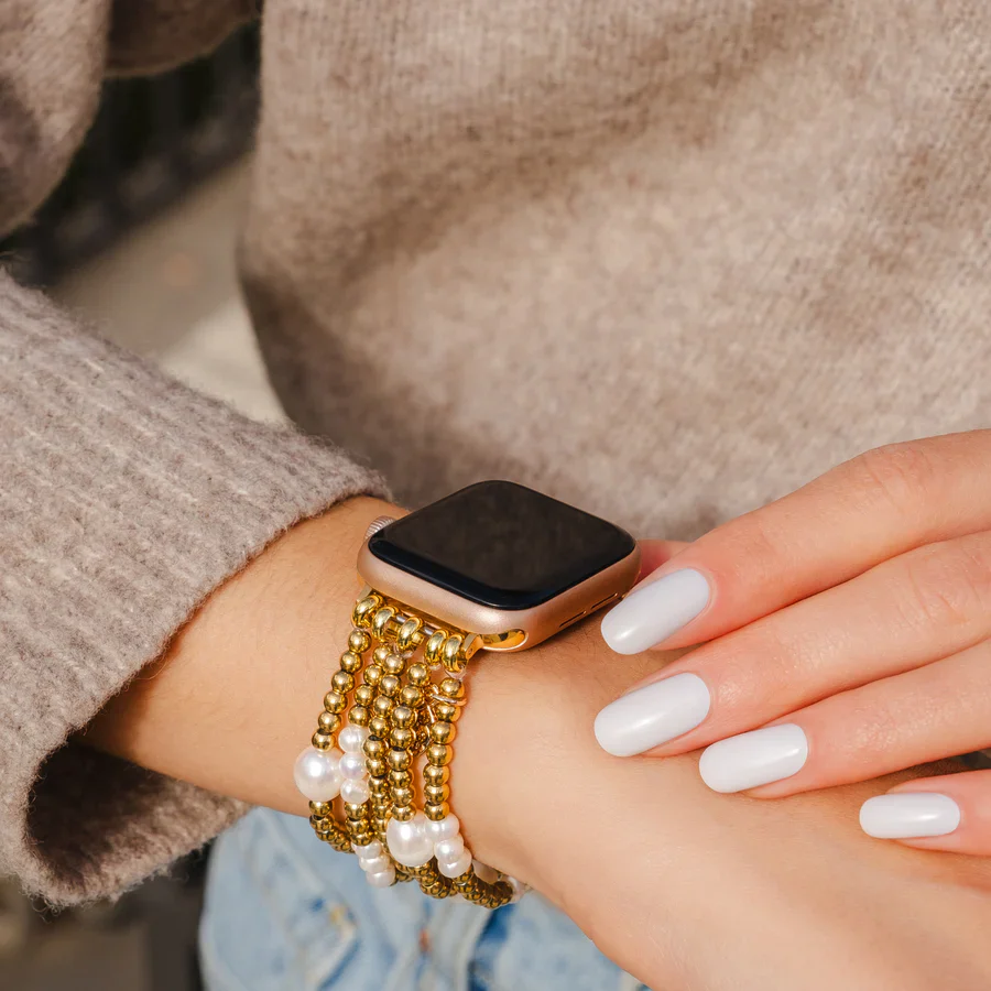Cape Diablo - Apple Watch Strap, Stretch Gold & Pearl - Image 2