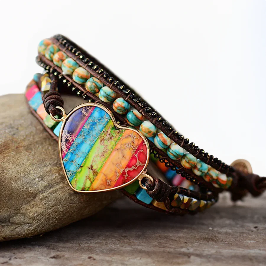 Cape Diablo - Beaded Wrap Bracelet, Chakra Moonlight Protection - Image 3