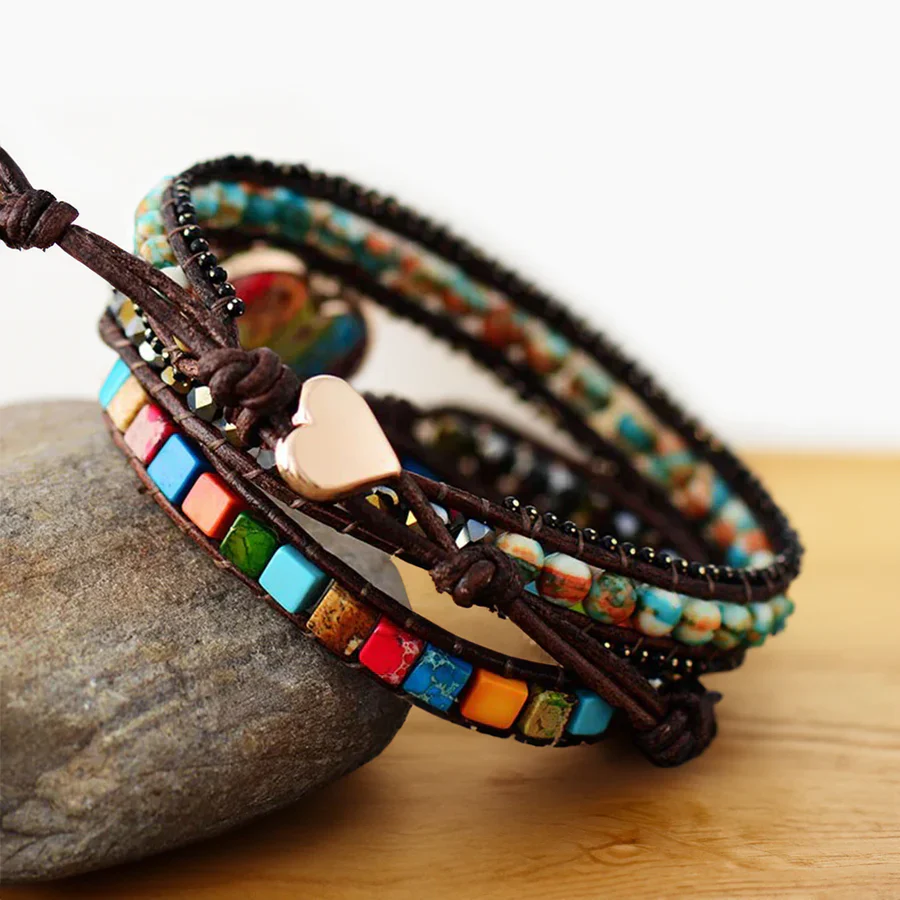 Cape Diablo - Beaded Wrap Bracelet, Chakra Moonlight Protection - Image 4