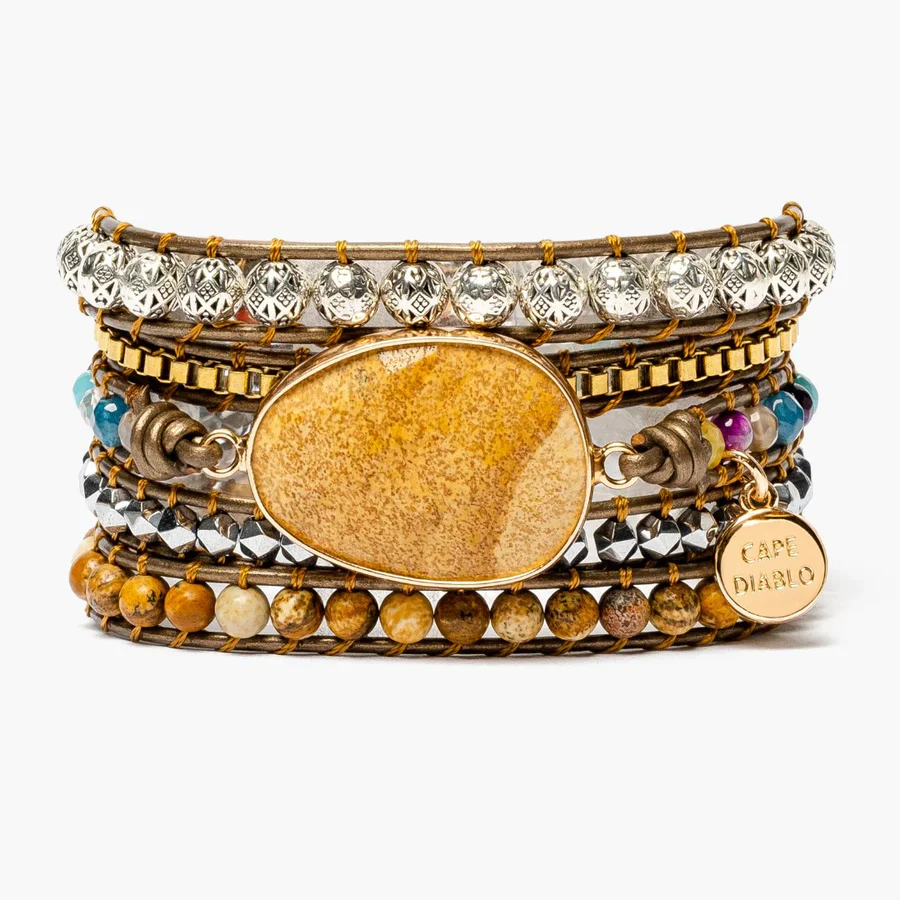 Cape Diablo - Beaded Wrap Bracelet, Earth Healing Energy